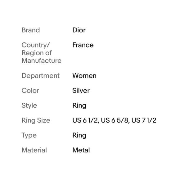 DIOR RING Trotter BLUE and silver size: U.S. 6 1/2 (6.5) Excellent!!! - Picture 11 of 11